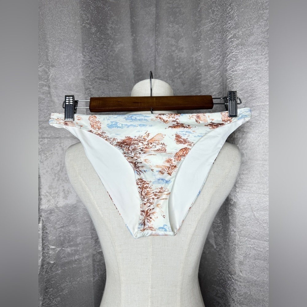 NWOT L*Space Classic Reversible Tropical Print Cream & Brown Sz M